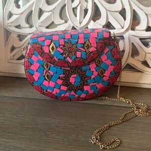 RAMLA mosaic handbag with chain strap handmade in Morocco NWOT